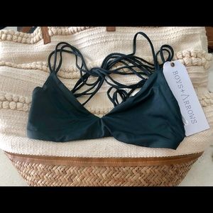 Boys + Arrows swimsuit top, Charcoal color